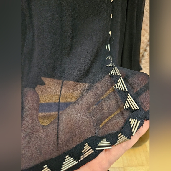 MARA HOFFMAN Runway Black Pink Silk Beaded Maxi Lakshmi Gown Dress M $995 - Picture 14 of 16